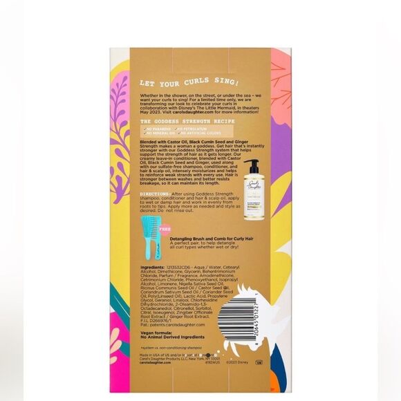 Carol's Daughter Goddess Strength The Little Mermaid Hair Set with Brush + Comb - Picture 3 of 5